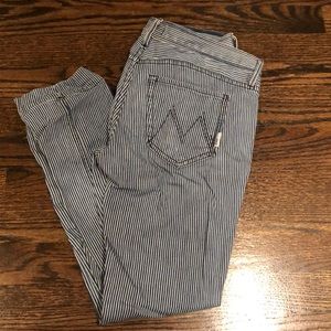 MOTHER Stripe lace up ankle pants